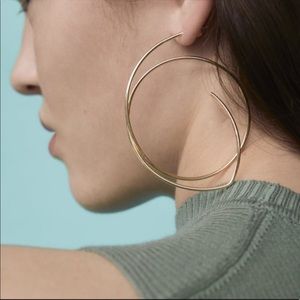 Zara Assymetrical Gold Hoop Earrings